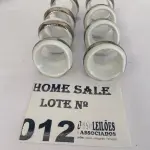 LOTE 012 -  06 PORTAS GUARDANAPOS REDONDOS EM LOUÇA COM DETALHE EM PLATINA. (NO ESTADO DE CONSERVAÇÃO QUE SE ENCONTRA)
