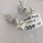 LOTE 008 - 04 PORTAS GUARDANAPOS EM LOUÇA COM ADORNO DE PÁSSARO. (NO ESTADO DE CONSERVAÇÃO QUE SE ENCONTRA)