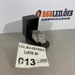 LOTE 013 - 01 RELÓGIO FULL METALL PRATEADO (NO ESTADO, NÃO SABEMOS SE FUNCIONA. LEILÃO NÃO TEM GARANTIA E NEM DEVOLUÇÃO)