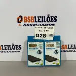 LOTE 028 - 02 POWERBANKS NA COR PRETA (NO ESTADO, NÃO SABEMOS SE FUNCIONA. LEILÃO NÃO TEM GARANTIA E NEM DEVOLUÇÃO)