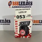 LOTE 053 - 01 CAIXA DE SOM BLUETOOTH COM SUPORTE PARA CELULAR (NO ESTADO, NÃO SABEMOS SE FUNCIONA. LEILÃO NÃO TEM GARANTIA E NEM DEVOLUÇÃO)