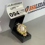 LOTE 094 - 01 RELÓGIO DOURADO METÁLICO (NO ESTADO, NÃO SABEMOS SE FUNCIONA. LEILÃO NÃO TEM GARANTIA E NEM DEVOLUÇÃO)