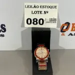 LOTE 080 - 01 RELÓGIO DOURADO COM PRATA (NO ESTADO, NÃO SABEMOS SE FUNCIONA. LEILÃO NÃO TEM GARANTIA E NEM DEVOLUÇÃO)