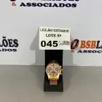 LOTE 045 - 01 RELÓGIO FULL METAL DOURADO (NO ESTADO, NÃO SABEMOS SE FUNCIONA. LEILÃO NÃO TEM GARANTIA E NEM DEVOLUÇÃO)