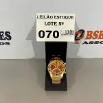 LOTE 070 - 01 RELÓGIO DOURADO (NO ESTADO, NÃO SABEMOS SE FUNCIONA. LEILÃO NÃO TEM GARANTIA E NEM DEVOLUÇÃO)