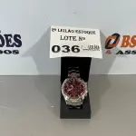 LOTE 036 - 01 RELÓGIO PRATEADO PREMIUM (NO ESTADO, NÃO SABEMOS SE FUNCIONA. LEILÃO NÃO TEM GARANTIA E NEM DEVOLUÇÃO)