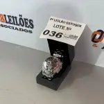 LOTE 036 - 01 RELÓGIO PRATEADO PREMIUM (NO ESTADO, NÃO SABEMOS SE FUNCIONA. LEILÃO NÃO TEM GARANTIA E NEM DEVOLUÇÃO)