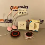 LOTE 111 - 02 LÂMPADAS + 01 FONE WIFI + 02 CARREGADORES WIRELESS 