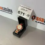 LOTE 071 - 01 RELÓGIO PRATEADO COM DOURADO (NO ESTADO, NÃO SABEMOS SE FUNCIONA. LEILÃO NÃO TEM GARANTIA E NEM DEVOLUÇÃO)