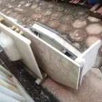 LOTE 028 -  03 PIAS SENDO 01 PIA COM 2 CUBAS EM MÁRMORE (NO ESTADO, NÃO SABEMOS SE FUNCIONA. LEILÃO NÃO TEM GARANTIA E NEM DEVOLUÇÃO).