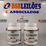LOTE 006 - 02 POTES DE RICE PROTEIN (VEGAN WAY) 900G SABOR CACAU. (NO ESTADO, LEILÃO NÃO TEM GARANTIA E NEM DEVOLUÇÃO, SUJEITO A POSSÍVEIS AVARIAS VISÍVEIS/OCULTAS E/OU AUSÊNCIA DE COMPONENTES).