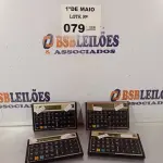 LOTE 079 - 04 CALCULADORAS CIENTÍFICAS MARCA HP MODELO 12C. (NO ESTADO, LEILÃO NÃO TEM GARANTIA E NEM DEVOLUÇÃO, SUJEITO A POSSÍVEIS AVARIAS VISÍVEIS/OCULTAS E/OU AUSÊNCIA DE COMPONENTES).