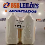 LOTE 123 - 02 GALÕES DE ESPUMA HIGIENIZADORA PARA ANTISSEPSIA INSTANTÂNEA DAS MÃOS 5L CADA. (NO ESTADO, LEILÃO NÃO TEM GARANTIA E NEM DEVOLUÇÃO, SUJEITO A POSSÍVEIS AVARIAS VISÍVEIS/OCULTAS E/OU AUSÊNCIA DE COMPONENTES).