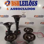LOTE 062 - 03 ALTO-FALANTES COAXIAL E 02 CORNETAS MARCAS E MODELOS DIVERSOS. (NO ESTADO, LEILÃO NÃO TEM GARANTIA E NEM DEVOLUÇÃO, SUJEITO A POSSÍVEIS AVARIAS VISÍVEIS/OCULTAS E/OU AUSÊNCIA DE COMPONENTES).