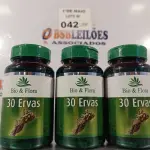 LOTE 042 - 03 FRASCOS DE BIO FLORA 30 ERVAS COM 60 CAPSULAS CADA. (NO ESTADO, LEILÃO NÃO TEM GARANTIA E NEM DEVOLUÇÃO, SUJEITO A POSSÍVEIS AVARIAS VISÍVEIS/OCULTAS E/OU AUSÊNCIA DE COMPONENTES).