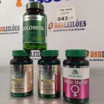 LOTE 043 - 01 FRASCO DE SAÚDE MULHER BIO FLORA 60 CAPSULAS, 02 FRASCOS DE FARINHA MEDIDA CERTA 120 CAPSULAS E 01 FRASCO DE DOLOMITA MACROPHYTUS 60CAPSULAS. (NO ESTADO, LEILÃO NÃO TEM GARANTIA E NEM DEVOLUÇÃO, SUJEITO A POSSÍVEIS AVARIAS VISÍVEIS/OCULTAS E/OU AUSÊNCIA DE COMPONENTES).