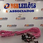 LOTE 050 - 10 GUIAS PARA CACHORRO NA COR ROSA. (NO ESTADO, LEILÃO NÃO TEM GARANTIA E NEM DEVOLUÇÃO, SUJEITO A POSSÍVEIS AVARIAS VISÍVEIS/OCULTAS E/OU AUSÊNCIA DE COMPONENTES).