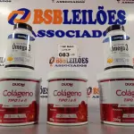 LOTE 083 - 02 FRASCOS DE ÓLEO DE PEIXE OMEGA3 DUOM 120 CAPSULAS E 03 FRASCOS DE COLÁGENO TIPO 1 E 2 EM PÓ SABOR MORANGO 200G. (NO ESTADO, LEILÃO NÃO TEM GARANTIA E NEM DEVOLUÇÃO, SUJEITO A POSSÍVEIS AVARIAS VISÍVEIS/OCULTAS E/OU AUSÊNCIA DE COMPONENTES).
