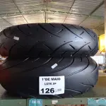 LOTE 126 - 02 PNEUS DE MOTO USADOS, 150/80/16 E 190/50/17. (NO ESTADO, LEILÃO NÃO TEM GARANTIA E NEM DEVOLUÇÃO, SUJEITO A POSSÍVEIS AVARIAS VISÍVEIS/OCULTAS E/OU AUSÊNCIA DE COMPONENTES).