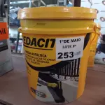 LOTE 253 - 01 BALDE DE MASSA ASFÁLTICA PARA IMPERMEABILIZAÇÃO DE ÁREAS FRIAS LAJES DE COBERTURA E TERRAÇOS 20KG. (NO ESTADO, LEILÃO NÃO TEM GARANTIA E NEM DEVOLUÇÃO, SUJEITO A POSSÍVEIS AVARIAS VISÍVEIS/OCULTAS E/OU AUSÊNCIA DE COMPONENTES).