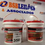 LOTE 358 - 02 BALDES DE DRYKOVEDA, ADITIVO IMPERMEABILIZANTE PARA CONCRETO E ARGAMASSAS. (NO ESTADO, LEILÃO NÃO TEM GARANTIA E NEM DEVOLUÇÃO, SUJEITO A POSSÍVEIS AVARIAS VISÍVEIS/OCULTAS E/OU AUSÊNCIA DE COMPONENTES).