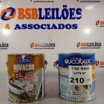 LOTE 210 - 01 GALÃO DE TINTA PARA PISO NOVACOR E 01 GALÃO DE ESMALTE SINTÉTICO MADEIRA E METAIS EUCATEX NA COR BRILHANTE AZUL DEL REI 3,6L. (NO ESTADO, LEILÃO NÃO TEM GARANTIA E NEM DEVOLUÇÃO, SUJEITO A POSSÍVEIS AVARIAS VISÍVEIS/OCULTAS E/OU AUSÊNCIA DE COMPONENTES).