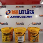 LOTE 240 - 01 BALDE DE ADITIVO IMPERMEABILIZANTE PARA CONCRETOS E ARGAMASSAS 3,6L, 01 BALDE DE ADESIVO DE ALTO DESEMPENHO PARA ARGAMASSAS E CHAPISCOS 3,6L E 01 BALDE DE ADITIVO IMPERMEABILIZANTE DE ABSOLUTA CONFIANÇA PARA CONCRETOS E ARGAMASSAS 3,6L MARCAS VEDACIT. (NO ESTADO, LEILÃO NÃO TEM GARANTIA E NEM DEVOLUÇÃO, SUJEITO A POSSÍVEIS AVARIAS VISÍVEIS/OCULTAS E/OU AUSÊNCIA DE COMPONENTES).