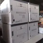 LOTE 355 - 04 IMPRESSORAS MARCAS OKI MODELO MPS5501B PARA RETIRADA DE PEÇAS. (NO ESTADO, LEILÃO NÃO TEM GARANTIA E NEM DEVOLUÇÃO, SUJEITO A POSSÍVEIS AVARIAS VISÍVEIS/OCULTAS E/OU AUSÊNCIA DE COMPONENTES).