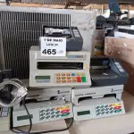 LOTE 465 - 03 IMPRESSORAS DE CHEQUE E 03 IMPRESSORAS DE RECIBO MARCAS E MODELOS DIVERSOS. (NO ESTADO, LEILÃO NÃO TEM GARANTIA E NEM DEVOLUÇÃO, SUJEITO A POSSÍVEIS AVARIAS VISÍVEIS/OCULTAS E/OU AUSÊNCIA DE COMPONENTES).