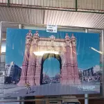 LOTE 100 - O1 QUADRO DE VIDRO COM MOLDURA DE ALUMÍNIO DA VASP CIDADE DE BARCELONA (NO ESTADO, LEILÃO NÃO TEM GARANTIA E NEM DEVOLUÇÃO, SUJEITO A POSSÍVEIS AVARIAS VISÍVEIS/OCULTAS E/OU AUSÊNCIA DE COMPONENTES).
