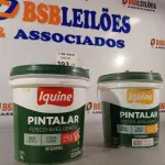 LOTE 393 - 02 BALDES DE TINTA ACRÍLICA IQUINE PINTALAR FOSCO AVELUDADO SENDO 01 NA COR VERDE LIMÃO E OUTRO NÃO IDENTIFICADO 3,6L. (NO ESTADO, LEILÃO NÃO TEM GARANTIA E NEM DEVOLUÇÃO, SUJEITO A POSSÍVEIS AVARIAS VISÍVEIS/OCULTAS E/OU AUSÊNCIA DE COMPONENTES).