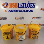 LOTE 240 - 01 BALDE DE ADITIVO IMPERMEABILIZANTE PARA CONCRETOS E ARGAMASSAS 3,6L, 01 BALDE DE ADESIVO DE ALTO DESEMPENHO PARA ARGAMASSAS E CHAPISCOS 3,6L E 01 BALDE DE ADITIVO IMPERMEABILIZANTE DE ABSOLUTA CONFIANÇA PARA CONCRETOS E ARGAMASSAS 3,6L MARCAS VEDACIT. (NO ESTADO, LEILÃO NÃO TEM GARANTIA E NEM DEVOLUÇÃO, SUJEITO A POSSÍVEIS AVARIAS VISÍVEIS/OCULTAS E/OU AUSÊNCIA DE COMPONENTES).