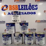 LOTE 182 - 07 LATAS DE CATALIZADOR PARA ESMALTE EPÓXI CORAL PARTE “B” 640ML. (NO ESTADO, LEILÃO NÃO TEM GARANTIA E NEM DEVOLUÇÃO, SUJEITO A POSSÍVEIS AVARIAS VISÍVEIS/OCULTAS E/OU AUSÊNCIA DE COMPONENTES).