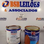 LOTE 230 - 02 GALÕES DE ESMALTE SINTÉTICO NAS CORES VERMELHO OXIDO/VERDE MARCAS DIVERSAS. (NO ESTADO, LEILÃO NÃO TEM GARANTIA E NEM DEVOLUÇÃO, SUJEITO A POSSÍVEIS AVARIAS VISÍVEIS/OCULTAS E/OU AUSÊNCIA DE COMPONENTES).