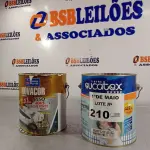 LOTE 210 - 01 GALÃO DE TINTA PARA PISO NOVACOR E 01 GALÃO DE ESMALTE SINTÉTICO MADEIRA E METAIS EUCATEX NA COR BRILHANTE AZUL DEL REI 3,6L. (NO ESTADO, LEILÃO NÃO TEM GARANTIA E NEM DEVOLUÇÃO, SUJEITO A POSSÍVEIS AVARIAS VISÍVEIS/OCULTAS E/OU AUSÊNCIA DE COMPONENTES).