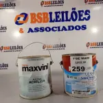 LOTE 259 - 01 GALÃO DE MASSA ACRÍLICA 6KG E 01 GALÃO DE ESMALTE A BASE D’AGUA MADEIRA E METAIS BASE ALTO BRILHO 3,2L. (NO ESTADO, LEILÃO NÃO TEM GARANTIA E NEM DEVOLUÇÃO, SUJEITO A POSSÍVEIS AVARIAS VISÍVEIS/OCULTAS E/OU AUSÊNCIA DE COMPONENTES).