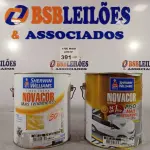 LOTE 391 - 01 GALÃO DE TINTA PARA PISO NOVACOR NA COR VERMELHO LISO 3,6L E 01 GALÃO DE TINTA LÁTEX NOVACOR FOSCO BASE 3,6L. (NO ESTADO, LEILÃO NÃO TEM GARANTIA E NEM DEVOLUÇÃO, SUJEITO A POSSÍVEIS AVARIAS VISÍVEIS/OCULTAS E/OU AUSÊNCIA DE COMPONENTES).