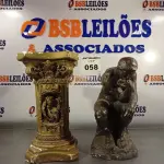LOTE 058 - 01 ESTÁTUA DO PENSADOR E 01 COLUNA DE ANJO. (NO ESTADO, LEILÃO NÃO TEM GARANTIA E NEM DEVOLUÇÃO, SUJEITO A POSSÍVEIS AVARIAS VISÍVEIS/OCULTAS E/OU AUSÊNCIA DE COMPONENTES).
