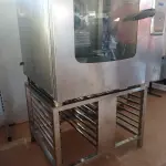 LOTE 576 - 01 FORNO COMBINADO ELÉTRICO EM INOX MARCA ENGEFOOD. (NO ESTADO, LEILÃO NÃO TEM GARANTIA E NEM DEVOLUÇÃO, SUJEITO A POSSÍVEIS AVARIAS VISÍVEIS/OCULTAS E/OU AUSÊNCIA DE COMPONENTES).
