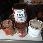 LOTE 161 - 03 GALÕES DE MASSA CORRIDA PVA 6,4KG E 03 GALÕES DE ESMALTE SINTÉTICO CORES DIVERSAS COM AVARIAS. (NO ESTADO, LEILÃO NÃO TEM GARANTIA E NEM DEVOLUÇÃO, SUJEITO A POSSÍVEIS AVARIAS VISÍVEIS/OCULTAS E/OU AUSÊNCIA DE COMPONENTES).