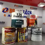 LOTE 136 - 05 GALÕES DE TINTAS DIVERSAS 3,6L COM AVARIAS. (NO ESTADO, LEILÃO NÃO TEM GARANTIA E NEM DEVOLUÇÃO, SUJEITO A POSSÍVEIS AVARIAS VISÍVEIS/OCULTAS E/OU AUSÊNCIA DE COMPONENTES).