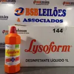 LOTE 144 - 12 LITROS DE LYSOFORM. (NO ESTADO, LEILÃO NÃO TEM GARANTIA E NEM DEVOLUÇÃO, SUJEITO A POSSÍVEIS AVARIAS VISÍVEIS/OCULTAS E/OU AUSÊNCIA DE COMPONENTES).