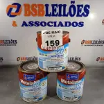 LOTE 159 - 03 GALÕES DE ESMALTE BASE D’AGUA METALATEX BASE ALTO BRILHO 3,6L. (NO ESTADO, LEILÃO NÃO TEM GARANTIA E NEM DEVOLUÇÃO, SUJEITO A POSSÍVEIS AVARIAS VISÍVEIS/OCULTAS E/OU AUSÊNCIA DE COMPONENTES).