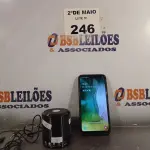 LOTE 246 - 01 CELULAR SAMSUNG GALAXY M10 E 01 CAIXA DE SOM BLUETOOTH. (NO ESTADO, LEILÃO NÃO TEM GARANTIA E NEM DEVOLUÇÃO, SUJEITO A POSSÍVEIS AVARIAS VISÍVEIS/OCULTAS E/OU AUSÊNCIA DE COMPONENTES).