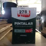 LOTE 278 - 01 LATA DE TINTA IQUINE PINTALAR INTERIORES FOSCO AVELUDADO NA COR BRANCO GELO 18L. (NO ESTADO, LEILÃO NÃO TEM GARANTIA E NEM DEVOLUÇÃO, SUJEITO A POSSÍVEIS AVARIAS VISÍVEIS/OCULTAS E/OU AUSÊNCIA DE COMPONENTES).