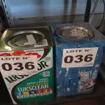 LOTE 036 - 02 – LATAS DE TINTAS (NO ESTADO, NÃO SABEMOS SE FUNCIONA. LEILÃO NÃO TEM GARANTIA E NEM DEVOLUÇÃO, SUJEITO A POSSÍVEIS AVARIAS VISÍVEIS/OCULTAS E/OU AUSÊNCIA DE COMPONENTES)