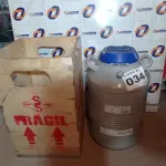 LOTE 034 - 01 - BOTIJÃO NITROGÊNIO INSEMINAÇÃO (NO ESTADO, NÃO SABEMOS SE FUNCIONA. LEILÃO NÃO TEM GARANTIA E NEM DEVOLUÇÃO, SUJEITO A POSSÍVEIS AVARIAS VISÍVEIS/OCULTAS E/OU AUSÊNCIA DE COMPONENTES)