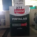 LOTE 271 - 01 LATA DE TINTA IQUINE PINTALAR INTERIORES FOSCO AVELUDADO NA COR BRANCO GELO 18L. (NO ESTADO, LEILÃO NÃO TEM GARANTIA E NEM DEVOLUÇÃO, SUJEITO A POSSÍVEIS AVARIAS VISÍVEIS/OCULTAS E/OU AUSÊNCIA DE COMPONENTES).