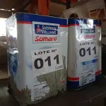 LOTE 011 - 02 - LATAS DE TINTA SHERWIN WILLIAMS SUMARE 18 LITROS (NO ESTADO, NÃO SABEMOS SE FUNCIONA. LEILÃO NÃO TEM GARANTIA E NEM DEVOLUÇÃO, SUJEITO A POSSÍVEIS AVARIAS VISÍVEIS/OCULTAS E/OU AUSÊNCIA DE COMPONENTES)