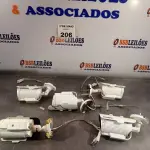 LOTE 206 - 01 LOTE COM VÁRIAS CÂMERAS DE SEGURANÇA. (NO ESTADO, LEILÃO NÃO TEM GARANTIA E NEM DEVOLUÇÃO, SUJEITO A POSSÍVEIS AVARIAS VISÍVEIS/OCULTAS E/OU AUSÊNCIA DE COMPONENTES).